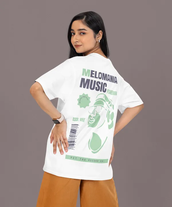 TOFFTEES_Premium_French_Terry_Fabric__(220_GSM)_White_Oversized_Melomania_Half_Sleeves_Women's_T-shirt