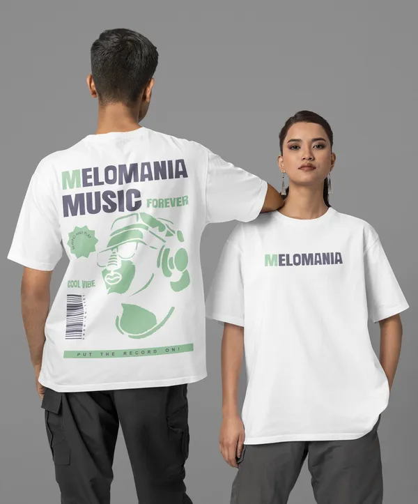 TOFFTEES_Premium_French_Terry_Fabric__(220_GSM)_White_Oversized_Melomania_Half_Sleeves_Women's_T-shirt