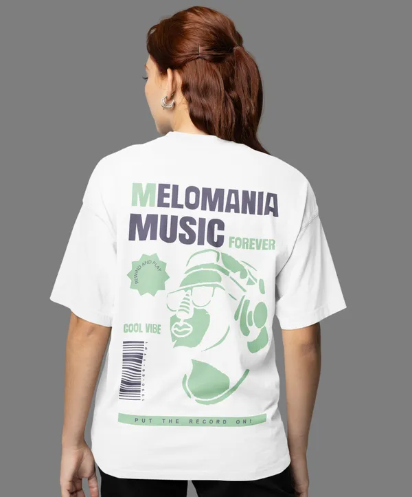 TOFFTEES_Premium_French_Terry_Fabric__(220_GSM)_White_Oversized_Melomania_Half_Sleeves_Women's_T-shirt