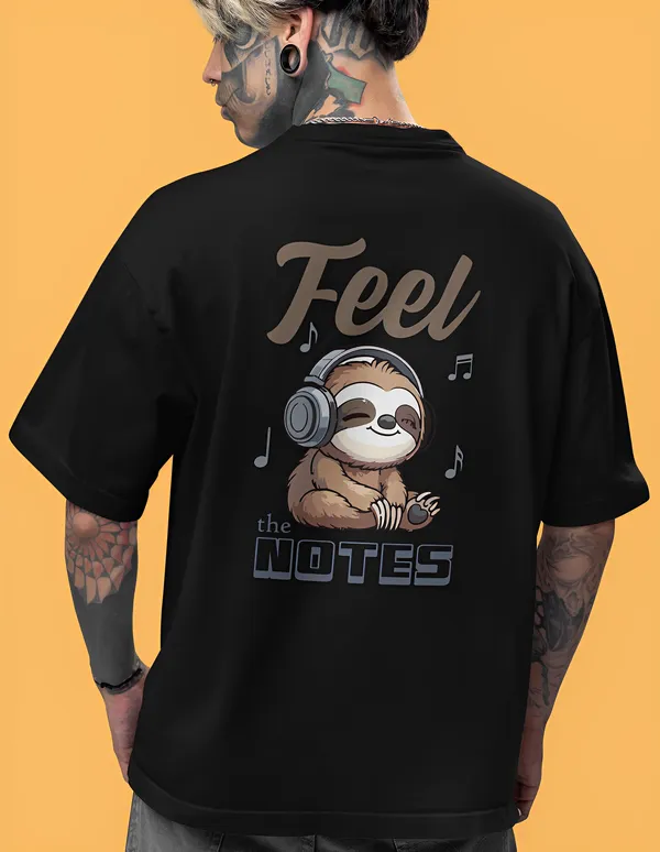 TOFFTEES_Music_Popular_Oversized_Feelthenote_Half_Sleeves_Black_T-shirt_|___(200_GSM)