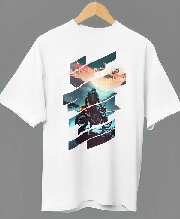 TOFFTEES_Premium_White_Oversized_Adventure_Explorer_Half_Sleeves_T-shirt_|_French_Terry_Fabric__(220_GSM)