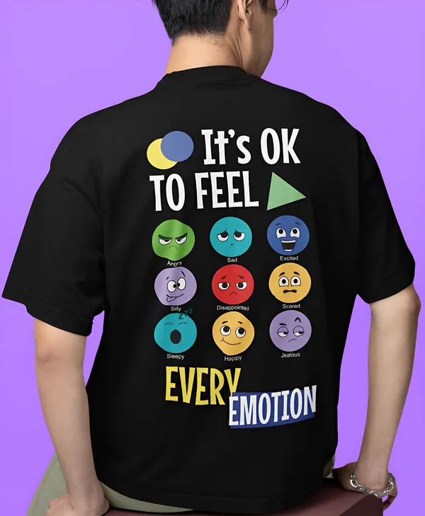 TOFFTEES_Premium_Black_Oversized_Emotions_Half_Sleeves_T-shirt_|_French_Terry_Fabric__(220_GSM)