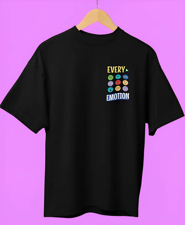 TOFFTEES_Premium_Black_Oversized_Emotions_Half_Sleeves_T-shirt_|_French_Terry_Fabric__(220_GSM)