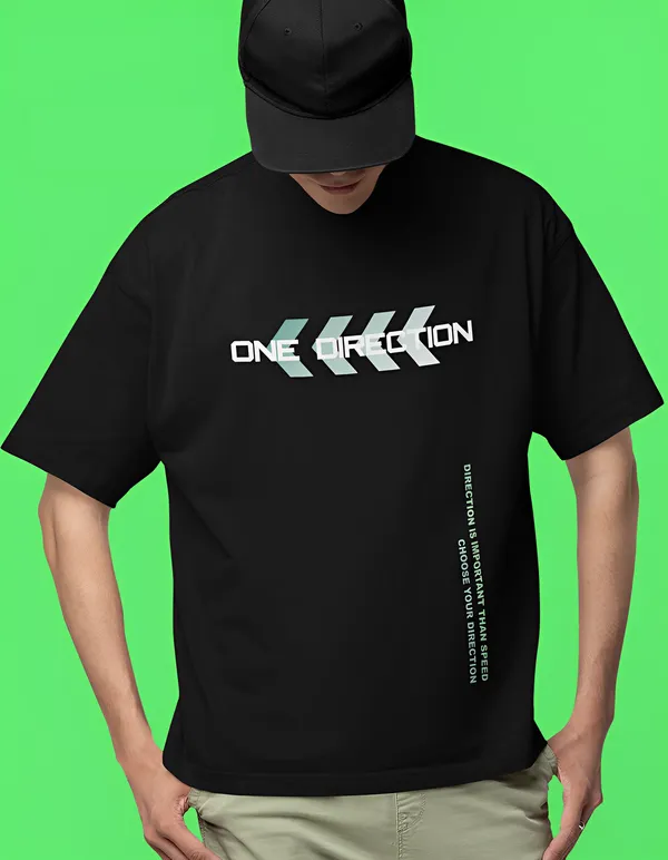 TOFFTEES_Popular_(200_GSM)_Oversized_One_Direction_Hlaf_Sleeves_Black_T-shirt