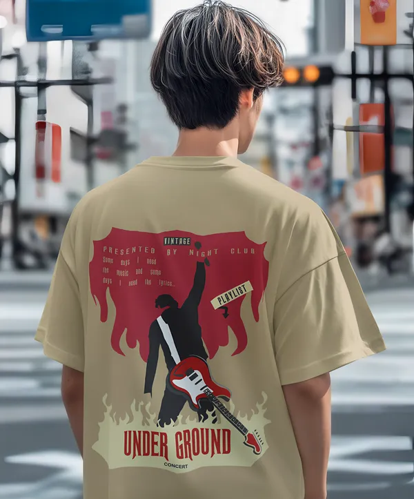 TOFFTEES_Premium_French_Terry_Fabric__(220_GSM)_Beige_Oversized_Underground_Half_Sleeves_T-shirt