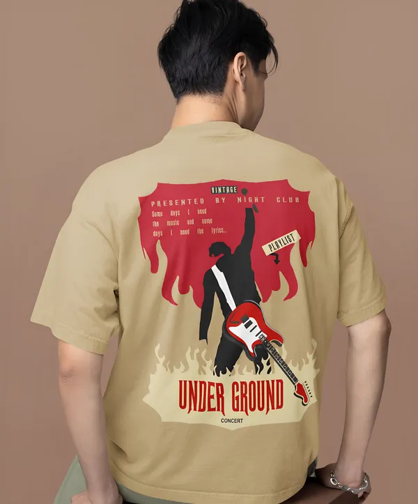 TOFFTEES_Premium_French_Terry_Fabric__(220_GSM)_Beige_Oversized_Underground_Half_Sleeves_T-shirt