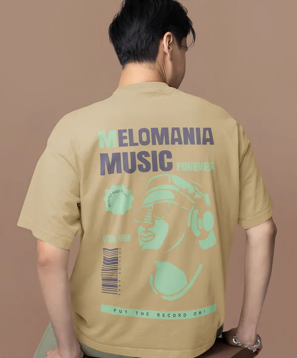 TOFFTEES_Premium_French_Terry_Fabric__(220_GSM)_Beige_Oversized_Melomania_Half_Sleeves_T-shirt