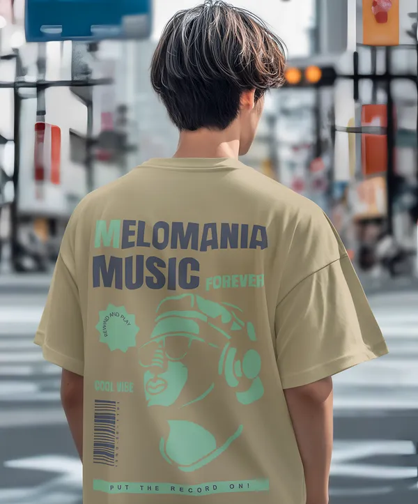 TOFFTEES_Premium_French_Terry_Fabric__(220_GSM)_Beige_Oversized_Melomania_Half_Sleeves_T-shirt