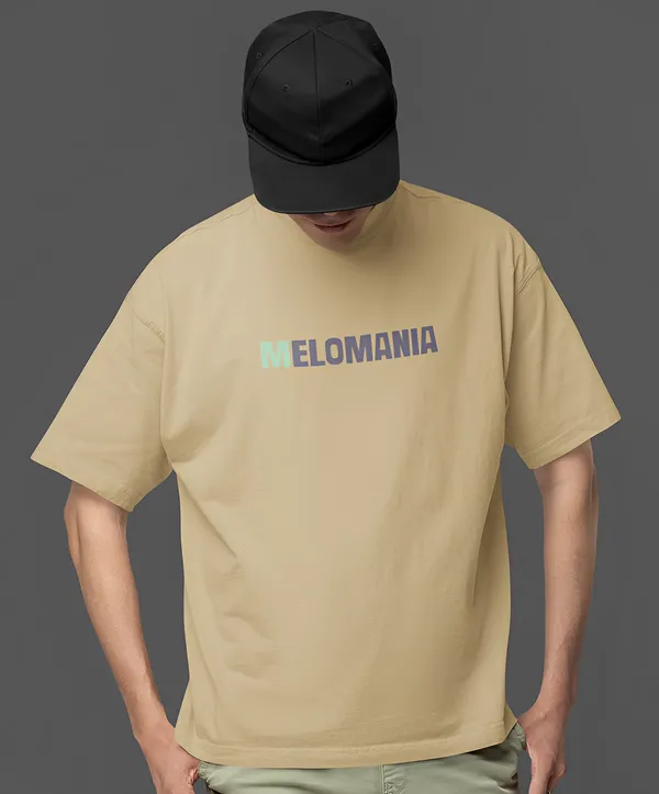 TOFFTEES_Premium_French_Terry_Fabric__(220_GSM)_Beige_Oversized_Melomania_Half_Sleeves_T-shirt
