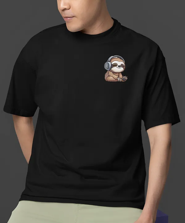 TOFFTEES_Premium_French_Terry_Fabric__(220_GSM)_Black_Oversized_FeelTheNote_Half_Sleeves_T-shirt