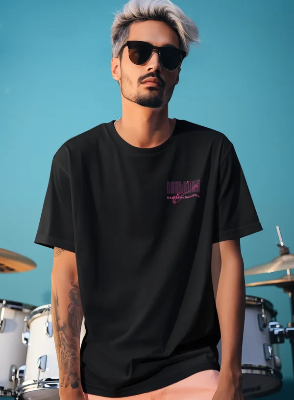 TOFFTEES_Music_Popular___(200_GSM)_Oversized_Underground_Half_Sleeves_Black_T-shirt