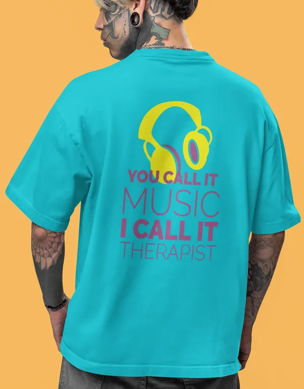 TOFFTEES_Music_Popular_Oversized_Therapist_Half_Sleeves_Ocean_Blue_T-shirt_|___(200_GSM)