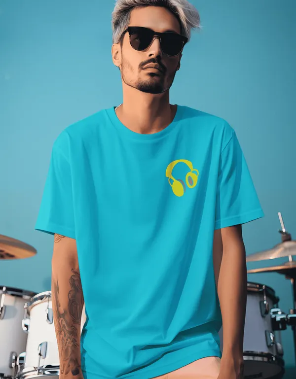 TOFFTEES_Music_Popular_Oversized_Therapist_Half_Sleeves_Ocean_Blue_T-shirt_|___(200_GSM)