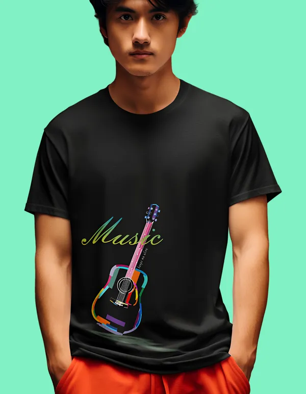 TOFFTEES_Black_Music_Keeps_Me_Alive_Half_Sleeves_T-Shirt_|_HD_Print_With_100%_Cotton