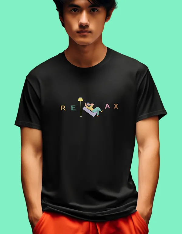 TOFFTEES_Black_Relax_Half_Sleeves_T-Shirt_|_HD_Print_With_100%_Cotton