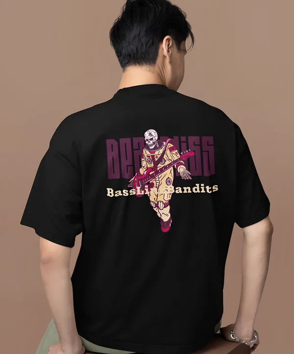 TOFFTEES_Premium_French_Terry_Fabric__(220_GSM)_Black_Oversized_Beatbliss_Half_Sleeves_T-shirt