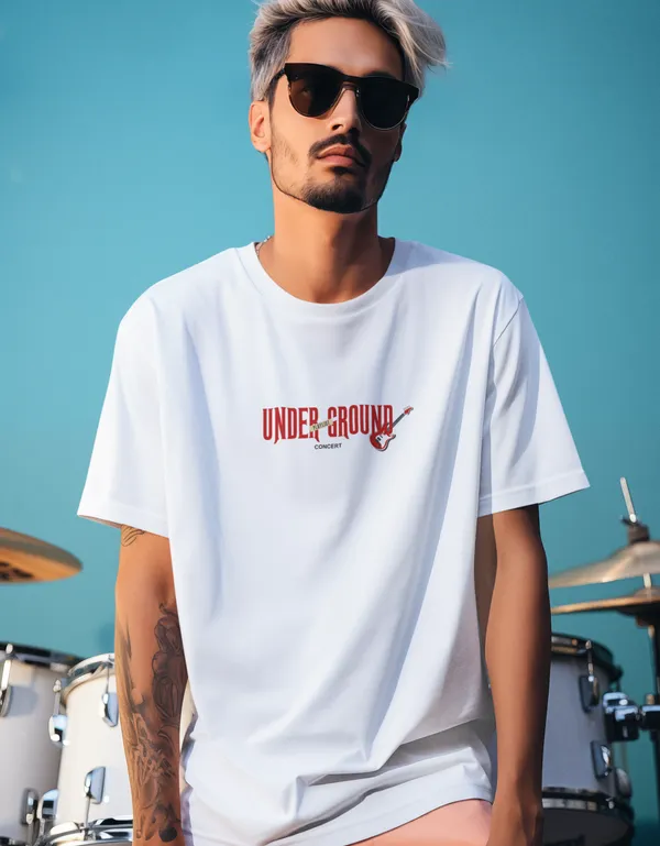 TOFFTEES_Music_Popular___(200_GSM)_Oversized_Underground_Half_Sleeves_White_T-shirt