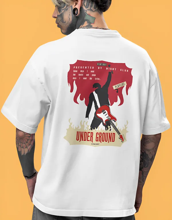 TOFFTEES_Music_Popular___(200_GSM)_Oversized_Underground_Half_Sleeves_White_T-shirt