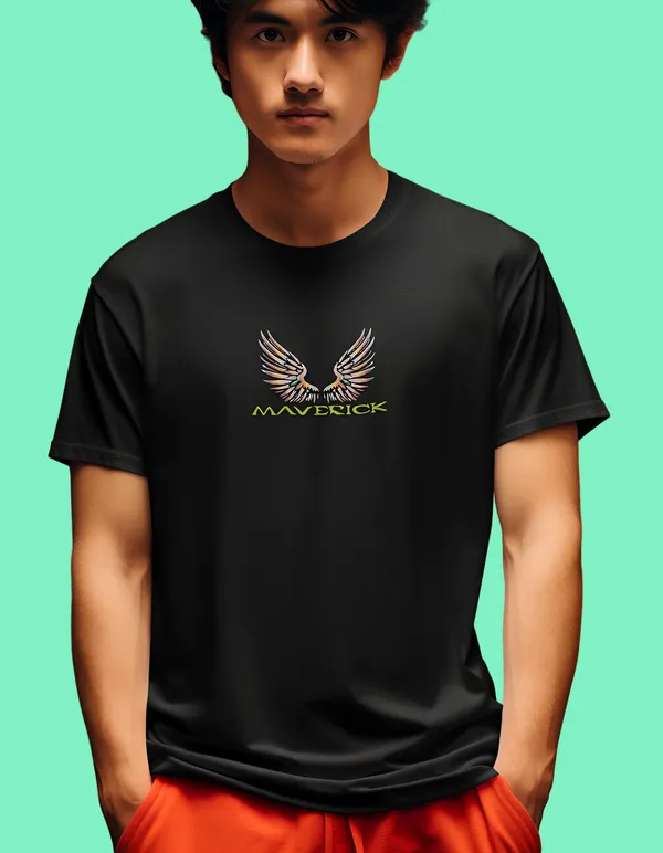 TOFFTEES_Black_Maverick_Half_Sleeves_T-Shirt_|_HD_Print_With_100%_Cotton
