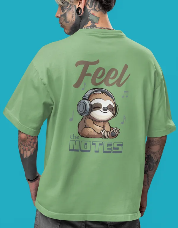 TOFFTEES_Music_Popular_Oversized_Feelthenote_Half_Sleeves_Mint_Green_T-shirt_|___(200_GSM)