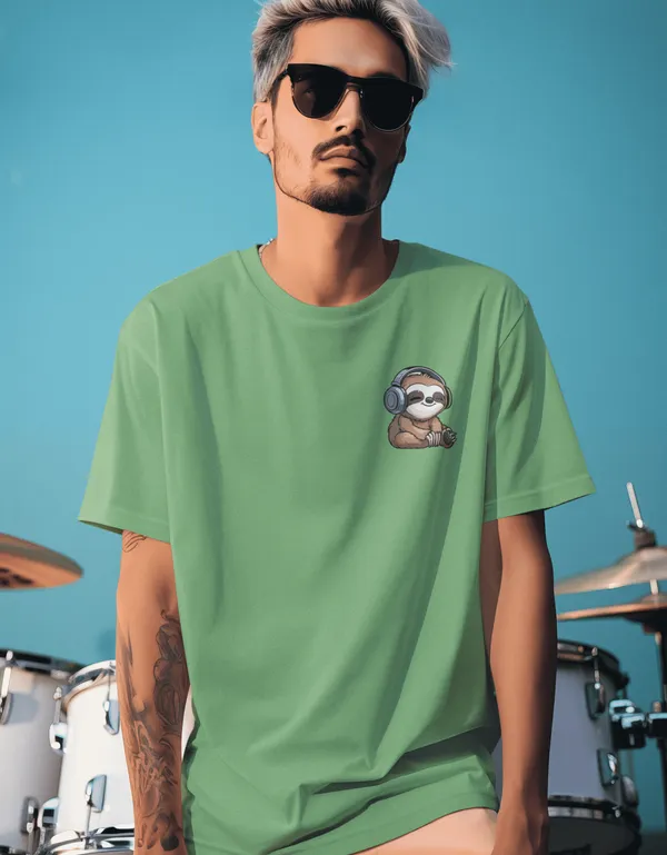 TOFFTEES_Music_Popular_Oversized_Feelthenote_Half_Sleeves_Mint_Green_T-shirt_|___(200_GSM)