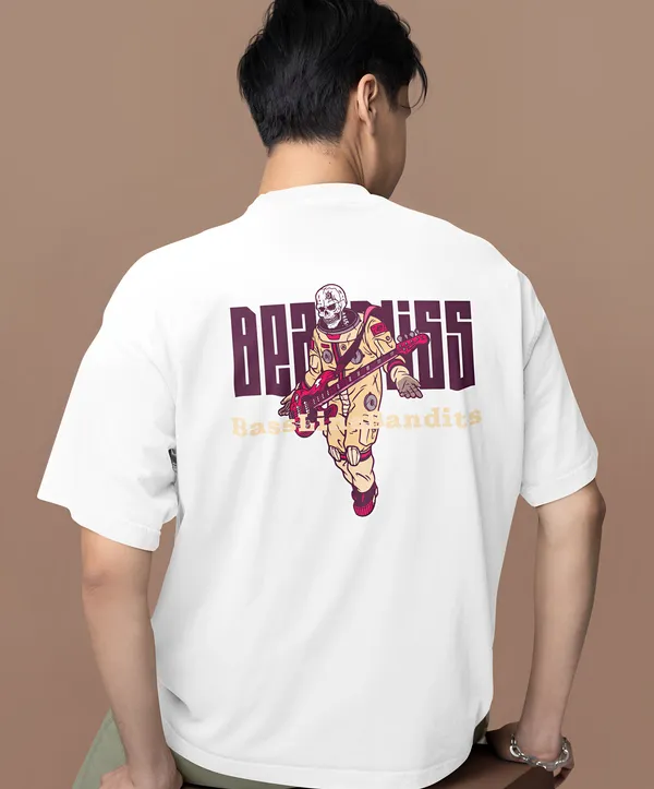 TOFFTEES_Premium_French_Terry_Fabric__(220_GSM)_White_Oversized_Beatbliss_Half_Sleeves_T-shirt