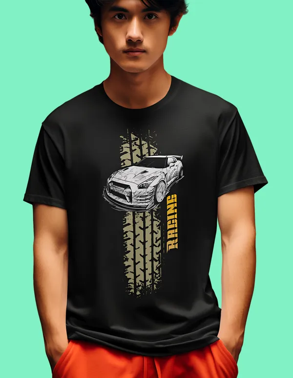 TOFFTEES_Black_Racing_Half_Sleeves_T-Shirt_|_HD_Print_With_100%_Cotton