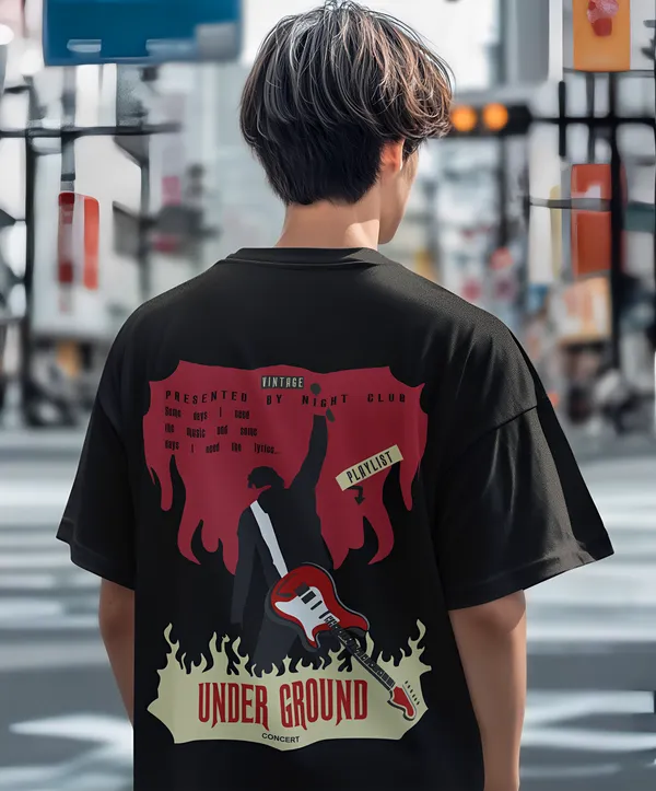 TOFFTEES_Premium_French_Terry_Fabric__(220_GSM)_Black_Oversized_Underground_Half_Sleeves_T-shirt