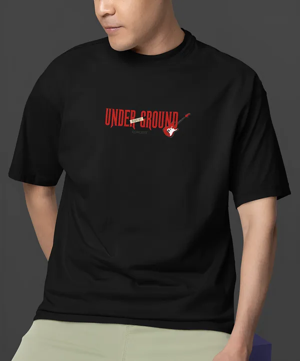 TOFFTEES_Premium_French_Terry_Fabric__(220_GSM)_Black_Oversized_Underground_Half_Sleeves_T-shirt