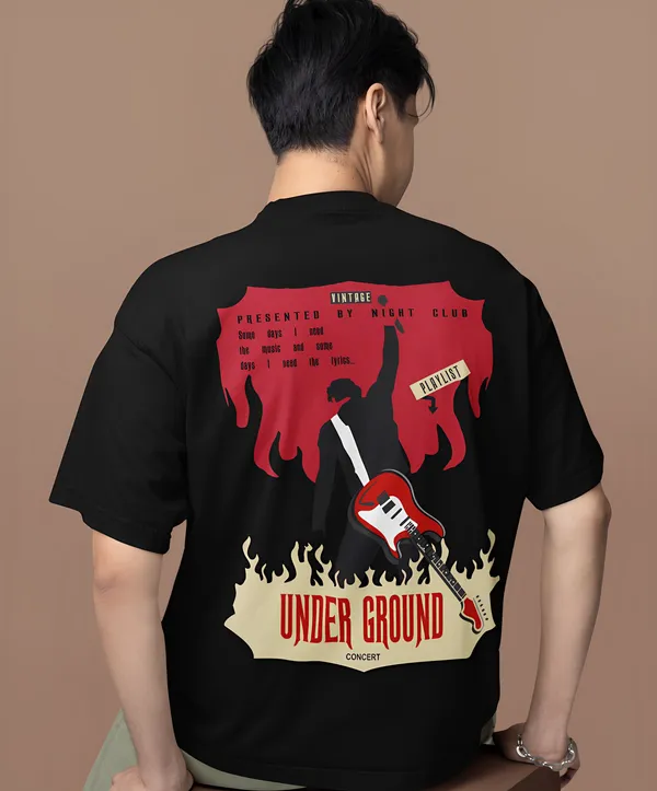 TOFFTEES_Premium_French_Terry_Fabric__(220_GSM)_Black_Oversized_Underground_Half_Sleeves_T-shirt