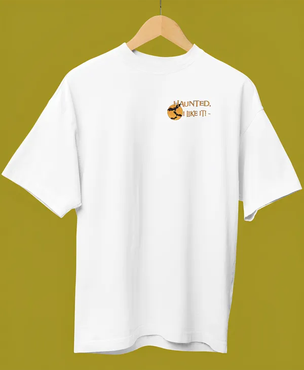 TOFFTEES_Premium_White_Oversized_Haunted_Half_Sleeves_T-shirt_|_French_Terry_Fabric__(220_GSM)