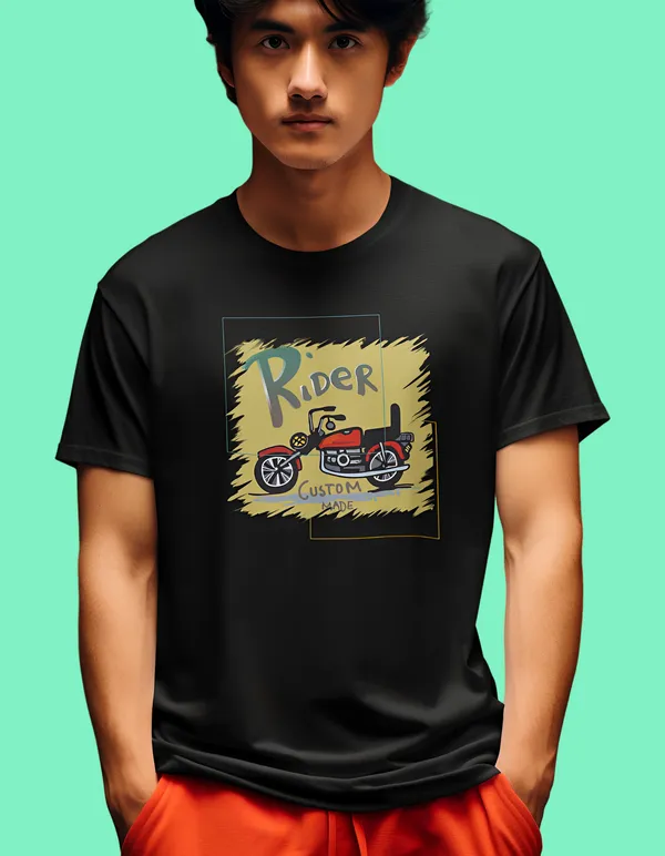 TOFFTEES_Black_Rider_Half_Sleeves_T-Shirt_|_HD_Print_With_100%_Cotton