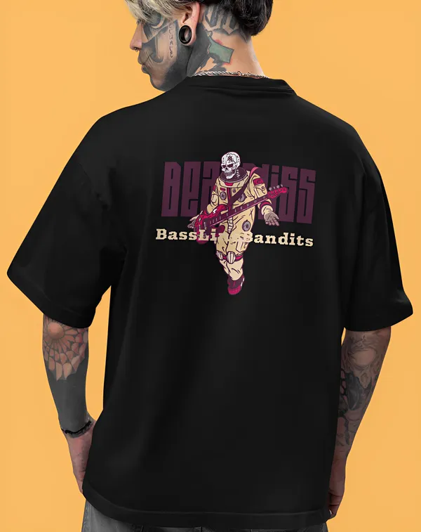 TOFFTEES_Music_Popular_Oversized_Beatbliss_Half_Sleeves_Black_T-shirt