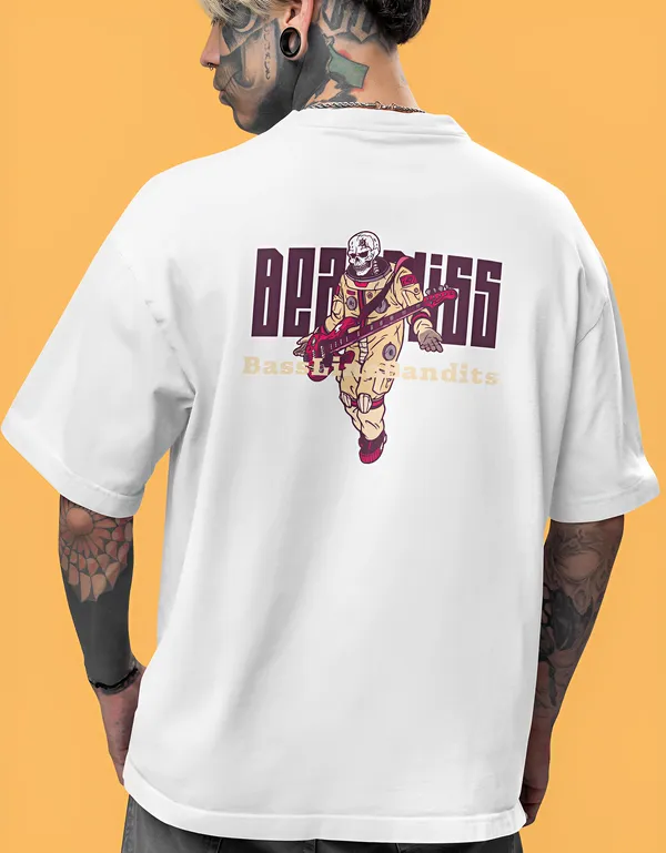 TOFFTEES_Music_Popular_Oversized_Beatbliss_Half_Sleeves_White_T-shirt