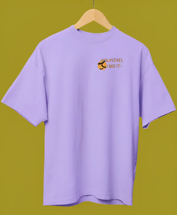 TOFFTEES_Premium_Lavender_Oversized_Haunted_Half_Sleeves_T-shirt_|_French_Terry_Fabric__(220_GSM)