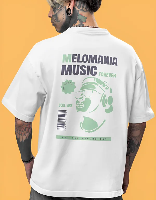 TOFFTEES_Music_Popular___(200_GSM)_Oversized_Melomaniac_Half_Sleeves_White_T-shirt