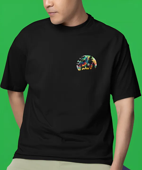 TOFFTEES_Popular_Oversized_Mountain_Valiey_Half_Sleeves_Black_T-shirt_|___(200_GSM)