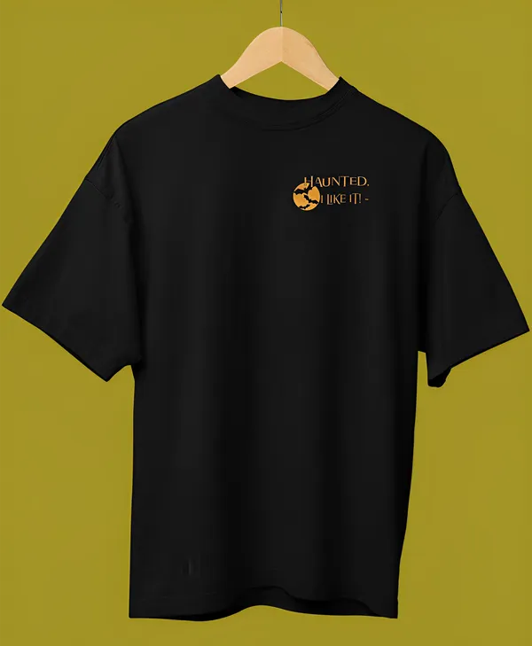 TOFFTEES_Premium_Black_Oversized_Haunted_Half_Sleeves_T-shirt_|_French_Terry_Fabric__(220_GSM)
