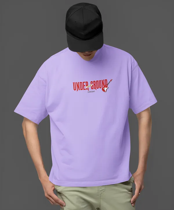 TOFFTEES_Premium_French_Terry_Fabric__(220_GSM)_Lavender_Oversized_Underground_Half_Sleeves_T-shirt