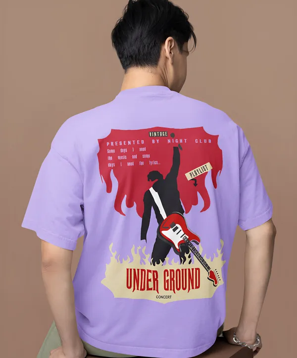 TOFFTEES_Premium_French_Terry_Fabric__(220_GSM)_Lavender_Oversized_Underground_Half_Sleeves_T-shirt