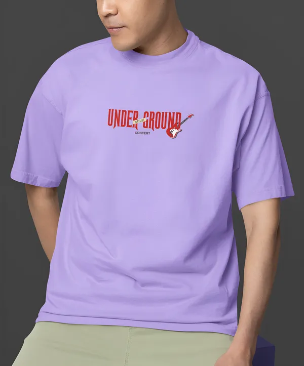 TOFFTEES_Premium_French_Terry_Fabric__(220_GSM)_Lavender_Oversized_Underground_Half_Sleeves_T-shirt