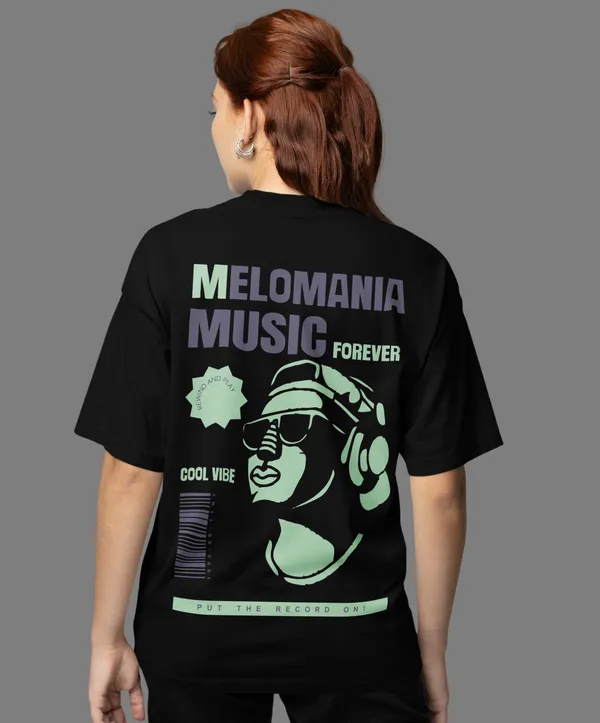 TOFFTEES_Premium_French_Terry_Fabric__(220_GSM)_Black_Oversized_Melomania_Half_Sleeves_Women's_T-shirt