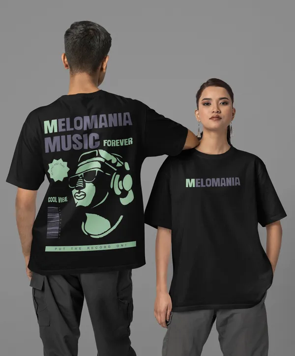 TOFFTEES_Premium_French_Terry_Fabric__(220_GSM)_Black_Oversized_Melomania_Half_Sleeves_Women's_T-shirt