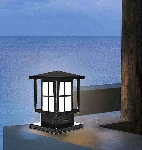 Avior_White_&_Black_Outdoor_Lamp,_Gate_Light_For_Main_Gate,_Rust_-_Resistant_Weather_-_Proof_Outdoor_Gate_Lamp