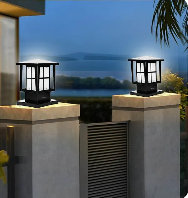 Avior_White_&_Black_Outdoor_Lamp,_Gate_Light_For_Main_Gate,_Rust_-_Resistant_Weather_-_Proof_Outdoor_Gate_Lamp