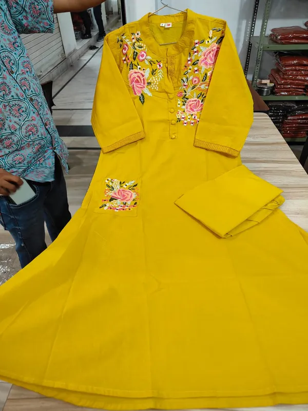 Mustard_Cotton_Premium_&_Elegant_Embroidered_Floral_Co-Ord_Set_For_Women