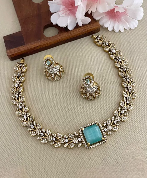 Gorgeous_Lightblue_Gemstone_Butterfly_AD_Choker_Necklace_Set_For_Women