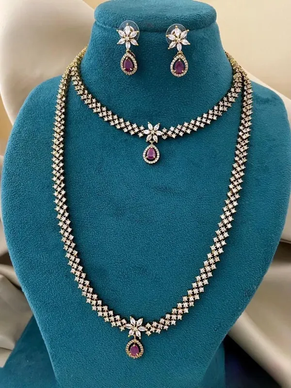 Stunning_White_Floral_Red_Stone_Combo_Set_For_Women