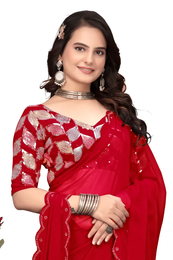 GRIFEZ__WOMEN'S_FANCY_GEORGETTE_SILVER_PANKHUDI_SAREE