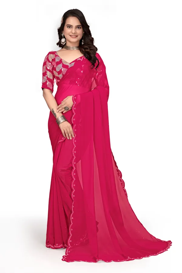GRIFEZ__WOMEN'S_FANCY_GEORGETTE_SILVER_PANKHUDI_SAREE